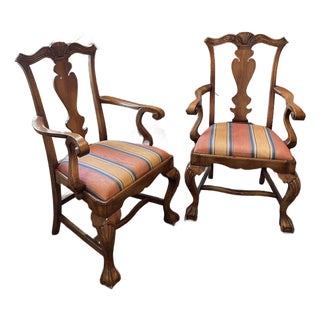 1970s Vintage Chippendale Style Armchairs (Sourced by Swimmer Cole Martinez Curtis) - A Pair For Sale