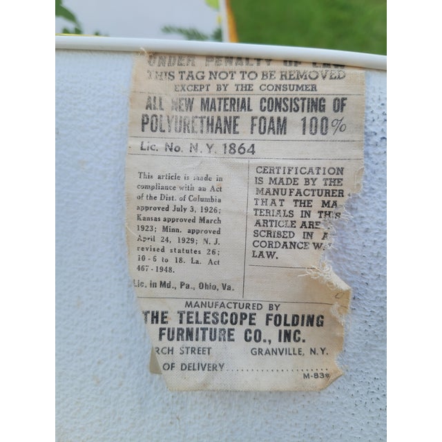 MCM Telescope Folding Furniture Floral Aluminum Rocker For Sale - Image 12 of 12