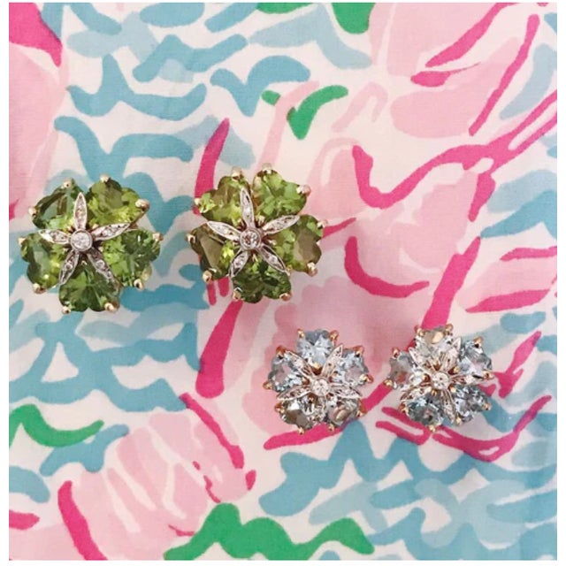 Christina Addison 18kt Yellow Gold Sand Dollar Earring With Citrine and Diamonds - a Pair For Sale - Image 11 of 12