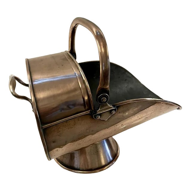 Antique George III Copper Helmet Coal Scuttle , 1800 For Sale