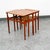 Mid Century Danish Modern Nesting Tables Solid Teak Set 3 Denmark Cane Vintage For Sale - Image 10 of 12