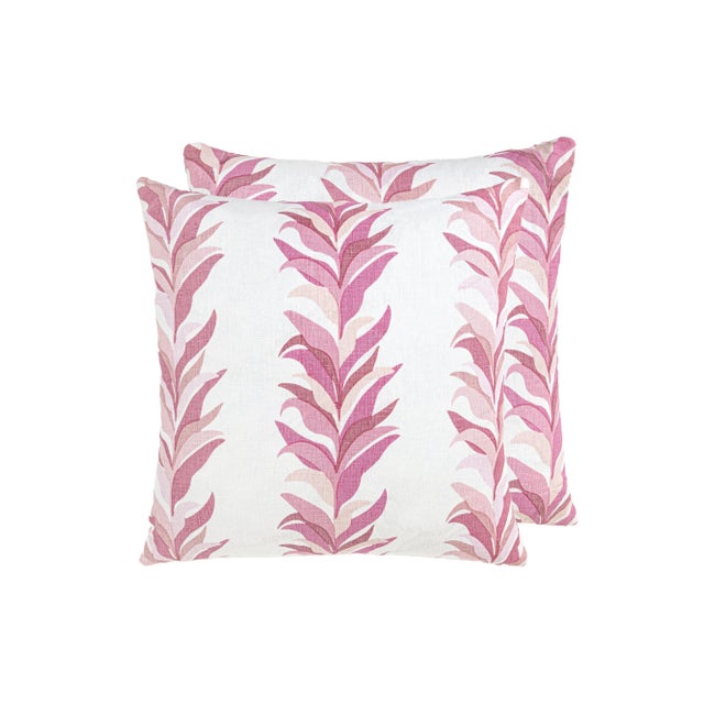 Contemporary The House Of Scalamandré Chira Island Square Pillow In Azalea For Sale - Image 3 of 3