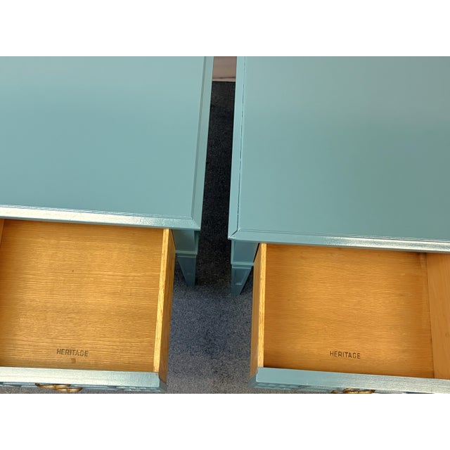 Vintage Heritage Furniture Solid Wood End Tables/ Nightstands With New Paint- A Pair For Sale - Image 14 of 15