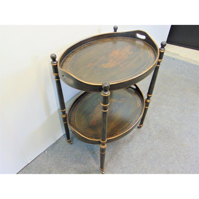 Traditional Late 20th Century Regency Stencil Decorated Serving Cart For Sale - Image 3 of 7