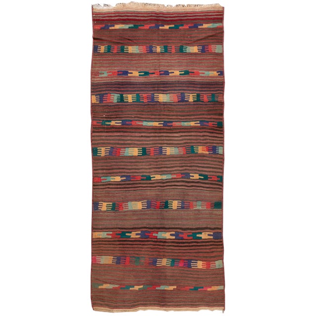 Mid-20th Century Vintage Kilim Runner Rug 4' 9" X 11' 3''. For Sale - Image 13 of 13