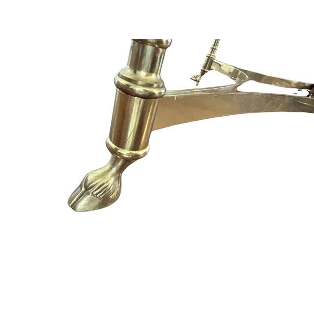 Brass LaBarge Mid-Century Modern Oval Brass & Glass Coffee Table With Hoof Feet For Sale - Image 8 of 11