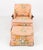 Peach Floral Print Upholstered Lounge Chair and Ottoman. 31" H x 28.5" W x 32" D; seat: 17" H. Provenance: From a...