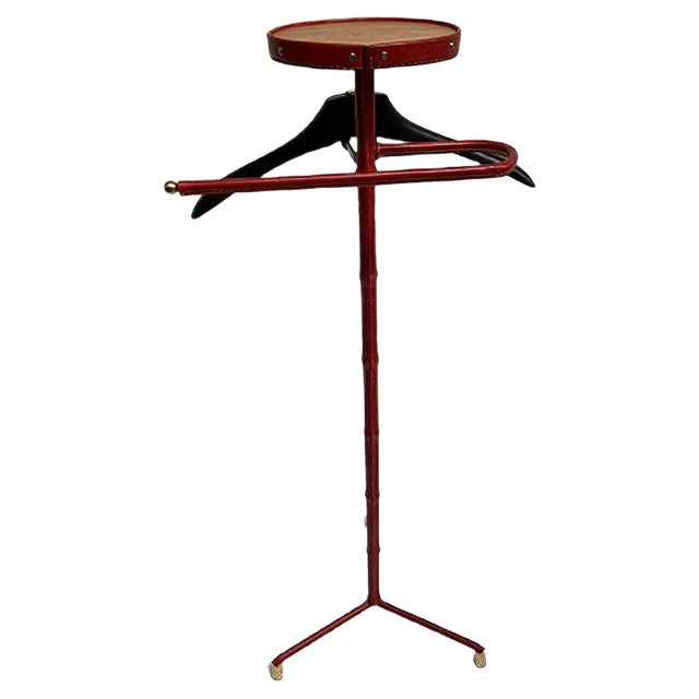 Sellier Leather Chamber Valet by Jacques Adnet For Sale