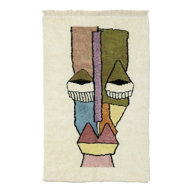 Hand-Knotted Wool Rug by Azele Studio For Sale