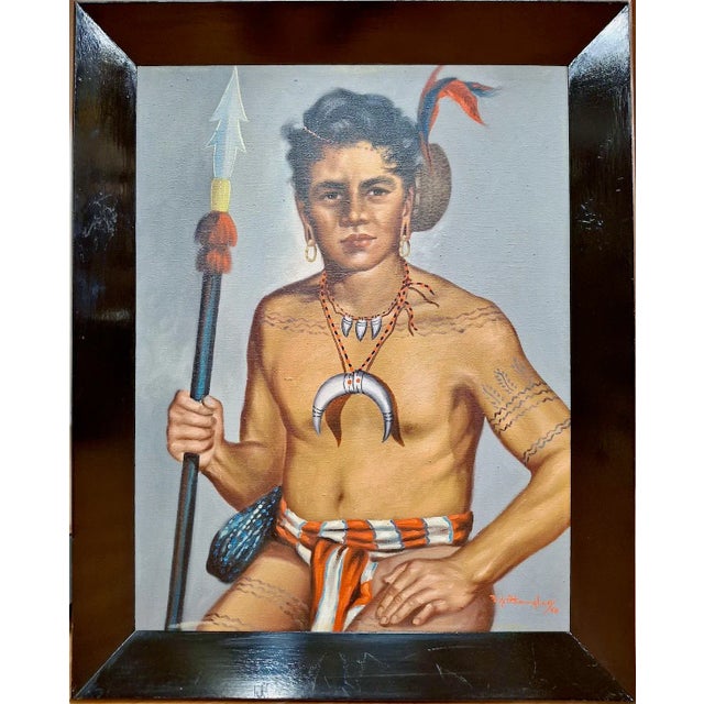 A Pair of Indigenous Filipino Portraits by F. O. Tanglao For Sale In San Francisco - Image 6 of 11
