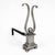Modern Pair of Architectural Andirons, Patinated Metal For Sale - Image 3 of 5