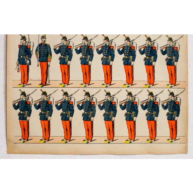 French 1880s - 1890s French Military Print - Imagerie d'Épinal - #107 - Infanterie De Ligne (Grande Tenue) For Sale - Image 3 of 3