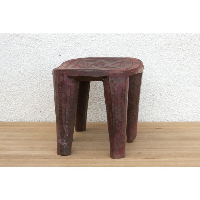 Brown Nile Heritage Carved Nupe Stool For Sale - Image 8 of 9