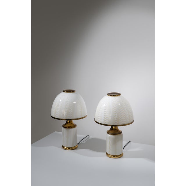 Glass Murano Glass Table Lamps by F. Fabbian for Mazzega, 1970s, Set of 2 For Sale - Image 7 of 12