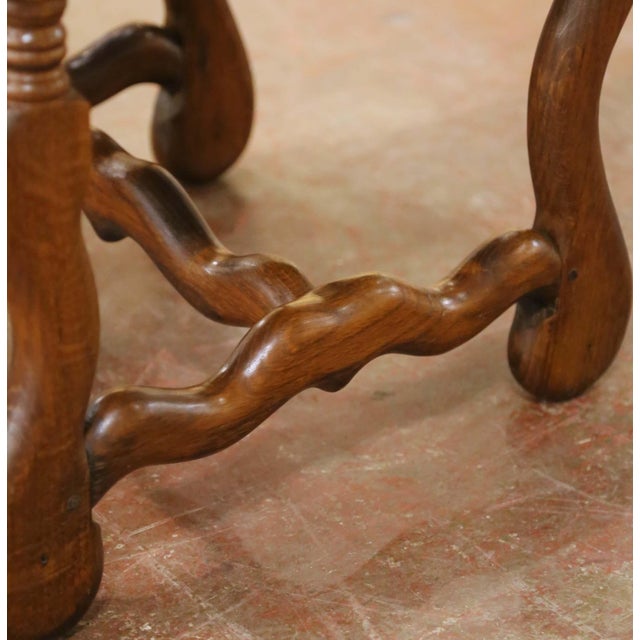 Blue Set of 10 Early 20th Century French Louis XIV Upholstered Oak Dining Chairs For Sale - Image 8 of 12