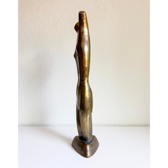 Brass 1970s Brass Nude Sculpture by Artist Emiel De Block For Sale - Image 8 of 12