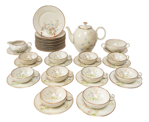 Swedish Porcelain Tea or Coffee Service for 10 from Hackefors, 1960s, Set of 37