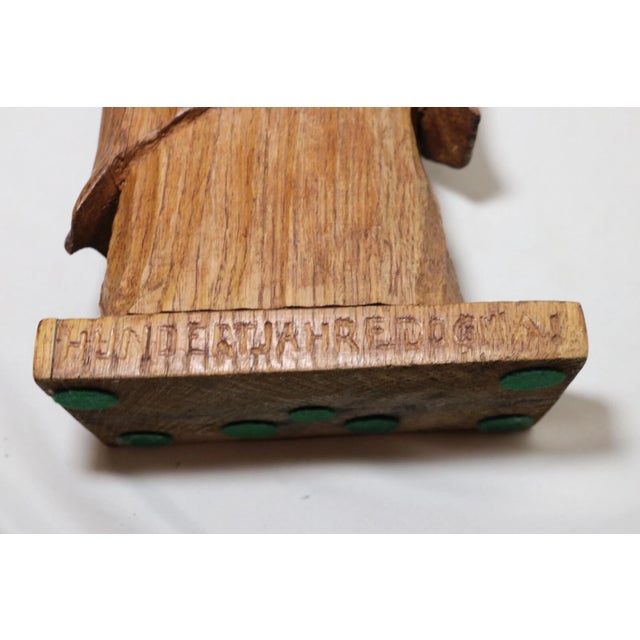 Antique Religious Folk Art Mary Jesus Hand Carved Wood Sculpture Statue Santos For Sale - Image 10 of 12