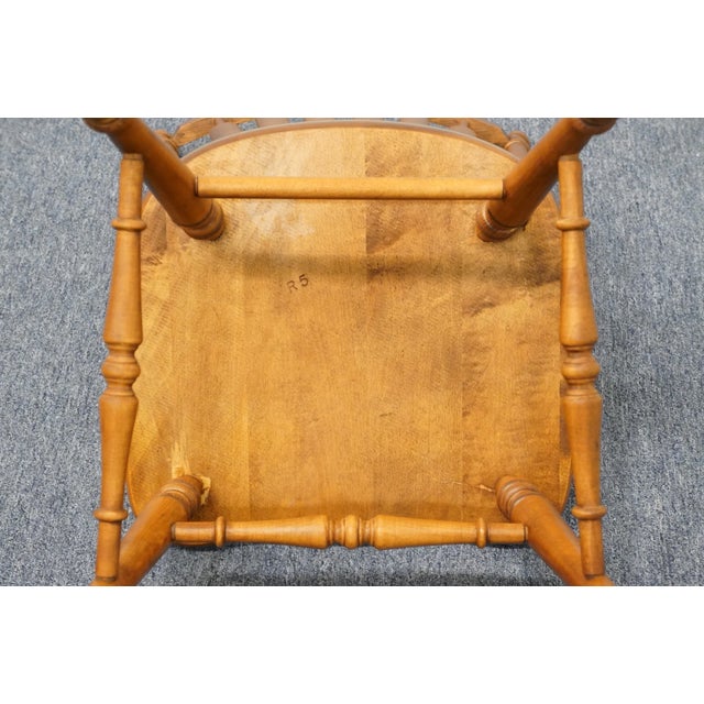 Tell City Furniture Hard Rock Maple Colonial Style Cattail Back Dining Chair For Sale - Image 9 of 9