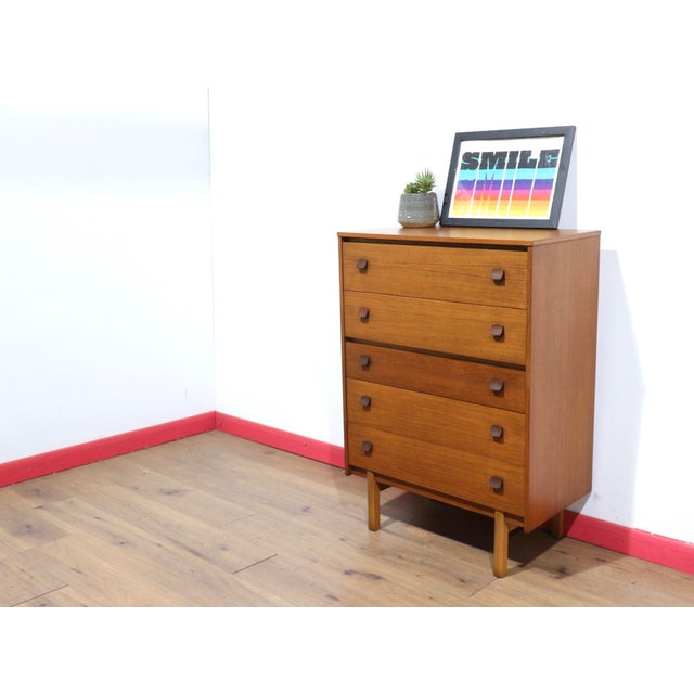 Mid Century Modern Vintage Teak British Dresser Drawers For Sale - Image 9 of 14