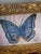 Abstract Abstract Modern Blue Butterfly Painting in Ornate Gold Frame For Sale - Image 3 of 5