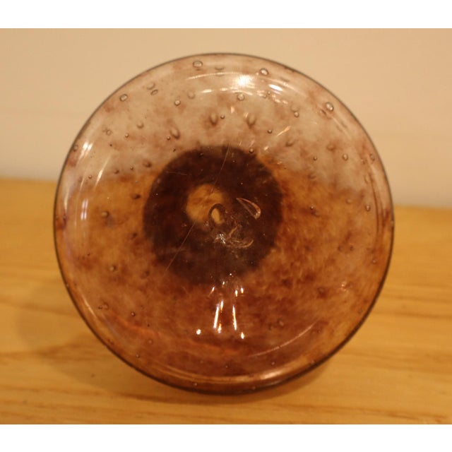 Murano Glass Bottle with Amethyst Bubbles, 1950s For Sale - Image 13 of 15