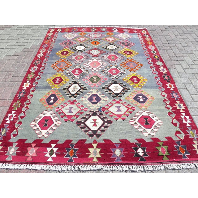 This beautiful rug is from western Turkey Sard Nomads. About 60 years old. This beauty is woven with the traditional...