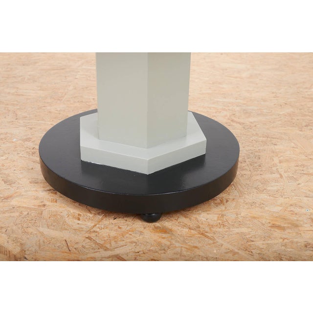 Wood Wooden Round Table in Black Grey, 1930s For Sale - Image 7 of 12