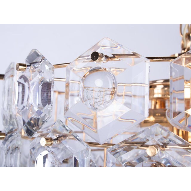 Metal Gold-Plated Kinkeldey Chandelier in Crystal & Brass, Germany, 1960s For Sale - Image 7 of 14