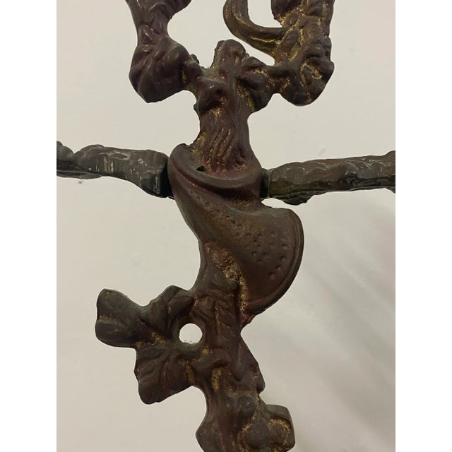 Brown Early 20th Century Cast Iron Fireplace Tool Stand or Umbrella Stand C.1920 For Sale - Image 8 of 11