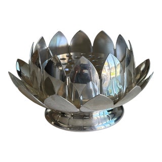 Reed & Barton Silver Plate Lotus Flower Frog For Sale