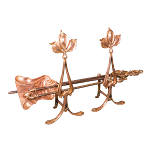 Antique Fireside Companion Set, French Bronze Fire Tools, Art Nouveau, Victorian