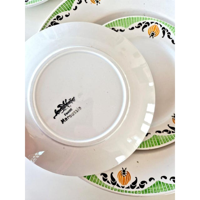 French Art Deco Maroussia Dessert Set from Sarreguemines, 1930s, Set of 8 For Sale - Image 6 of 10