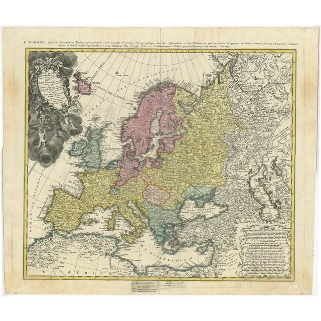 Antique map of Europe entitled 'Europa Secundum legitimas Projectionis Stereographicae regulas et juxta recentissimas...