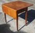 Wood Mid Century Cross-Banded Crotched Mahogany Pembroke Rolling Side Table For Sale - Image 7 of 12