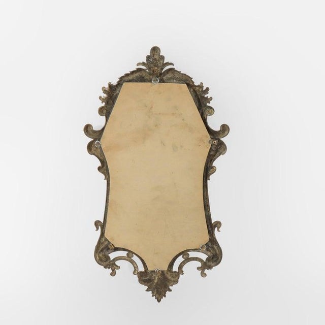 Antique French Louis XIV Style Gilt Bronze Foliate Hourglass Form Mirror C1930 For Sale - Image 9 of 10