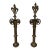 Pair of 19th C, French Brass Fleur-De-Lis Gate Post Finials on Lucite Bases For Sale