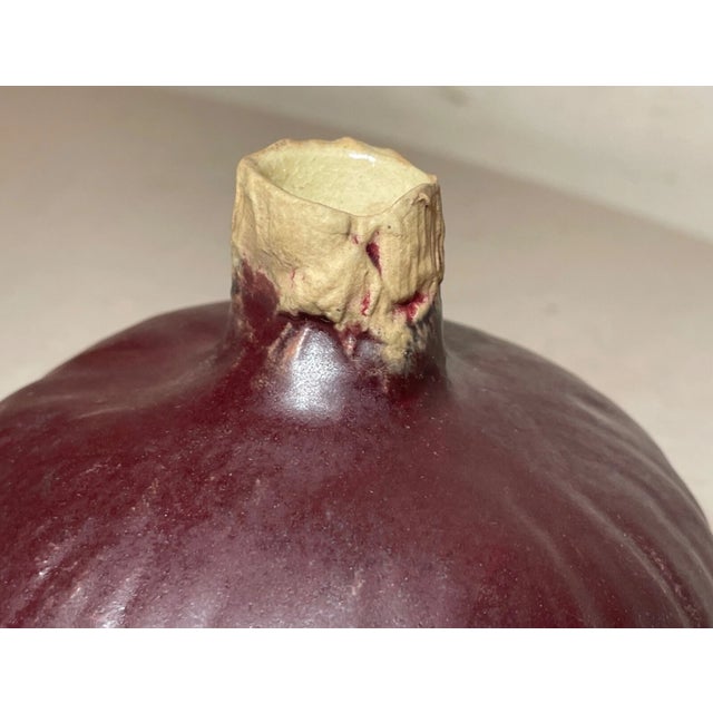 Vintage 95' Handmade Patricia Garrett Figural Vegetable Red Onion Pottery Vase For Sale - Image 4 of 9