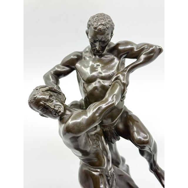 Metal 1900s Philipp E. Hamburger Neo-Classical “The Wrestlers” For Sale - Image 7 of 16