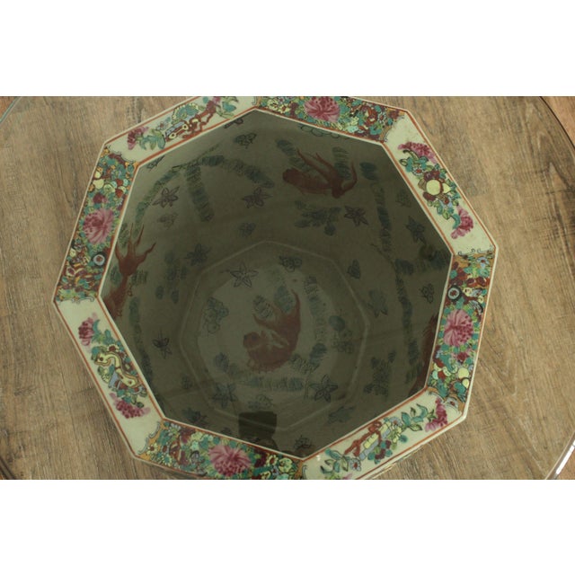 Chinese Famille Rose Enameled Porcelain Fishbowl Planter For Sale - Image 11 of 12