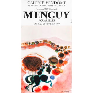 1977 French Exhibition Poster, Galerie Vendome, Menguy (Watercolors) For Sale