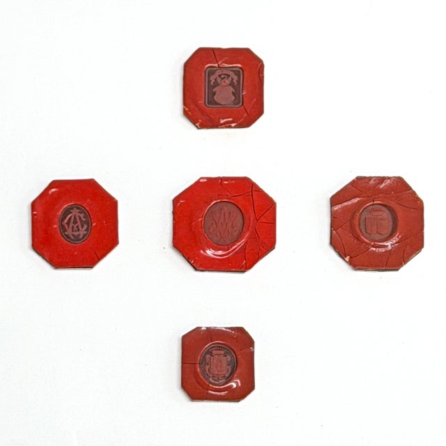 Collection of Framed 19th Century French Red Wax Seals For Sale - Image 14 of 18
