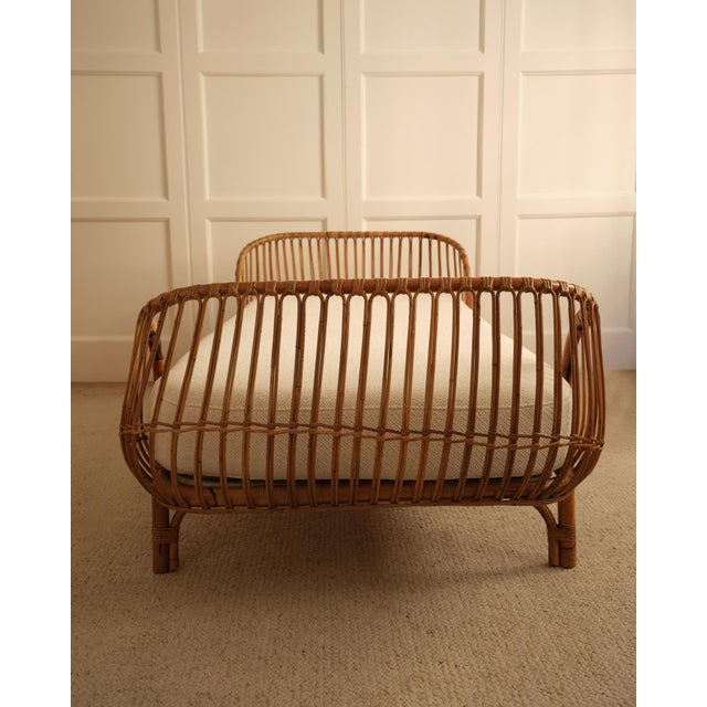 Italian Daybed in Bamboo and Wicker, 1960s For Sale - Image 6 of 10