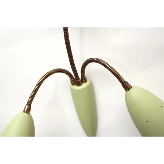 Italian Green Brass Sconce, 1950s For Sale - Image 10 of 11
