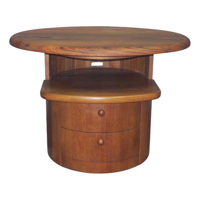 Teak Oval Coffee Table with Swivel Top from Silkeborg, Denmark, 1960s For Sale