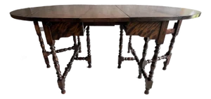 Antique 19th Century English William and Mary Oak Extendable Gate Leg Dining Table With Butterfly Leaf
