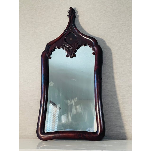 Gothic 19 Th C American Antique Gothic Style Walnut Wall Mirror For Sale - Image 3 of 12