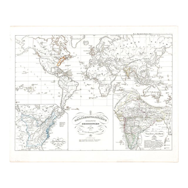 Old British Empire Map - Ancient Map by Karl Spruner - 1760 ca. 1760 ca. For Sale