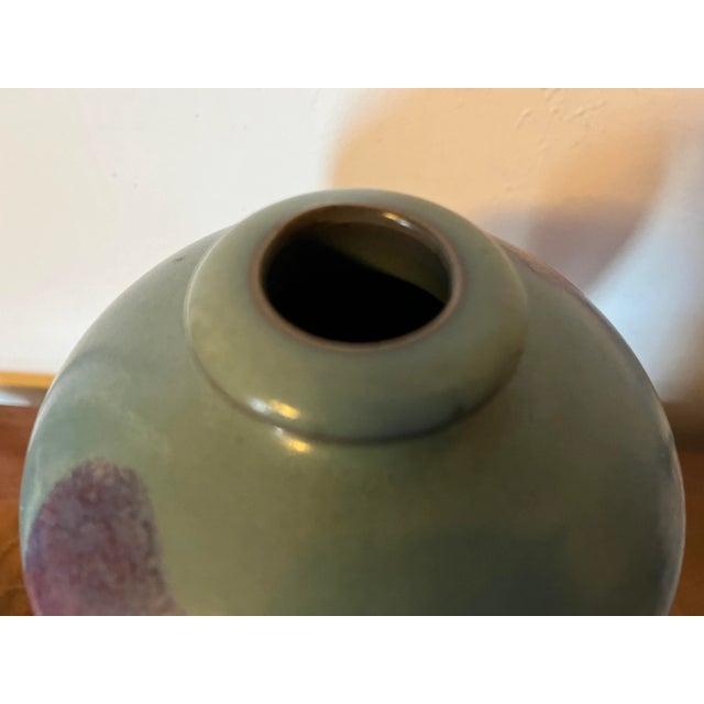 Mid 20th Century Chinese Meiping Porcelain Vase for Displaying Prunus or Plum Flower Branches Jun Kiln With Flambe Drip Glaze For Sale - Image 5 of 13