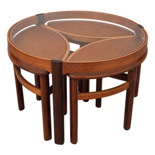 Model 5614 Teak Coffee Table Nest of 3 by Nathan Trinity, 1960s, Set of 4 For Sale